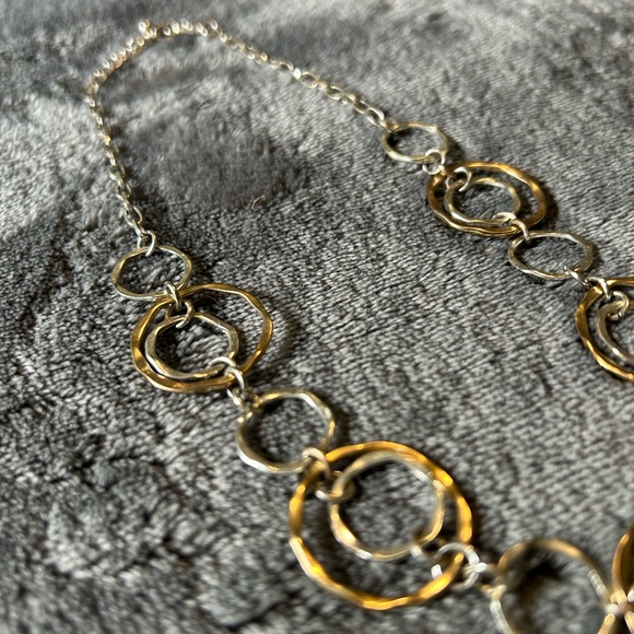 Silver gold tone necklace. - Picture 1 of 2